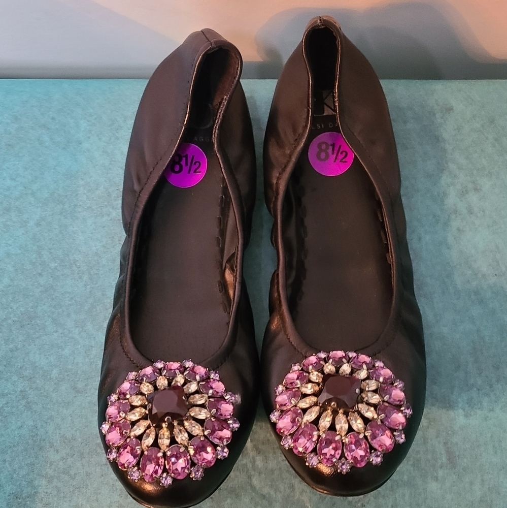 Kelsi Dagger Rhinestone Toe Ballet Flats - Picture 11 of 12